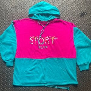 Vintage Diana Marco Pink and Teal Sport Club Hoodie
